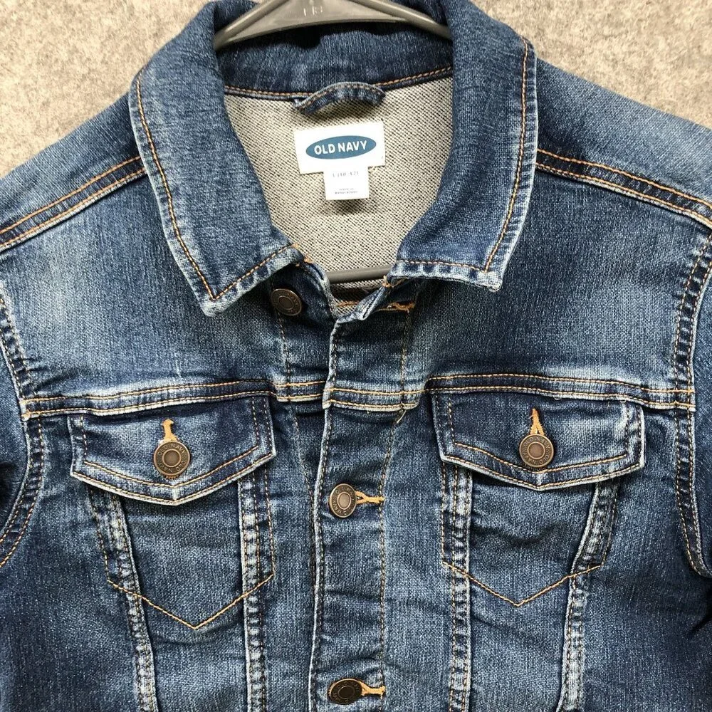 Old Navy Jean Jacket Kids L (10-12) Blue Denim‎ Classic Trucker